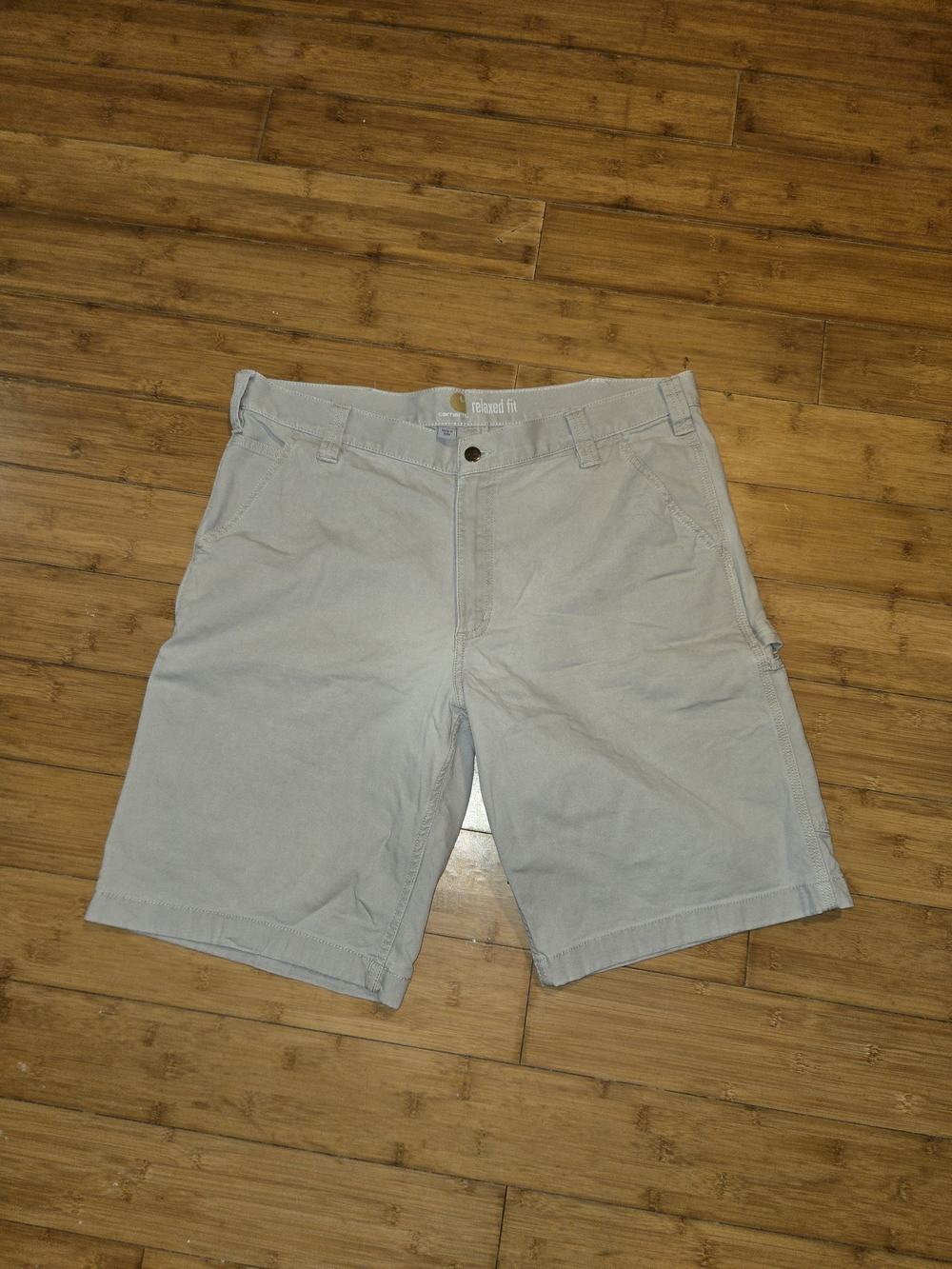 Carhartt Carpenter Work Shorts Mens 38 Khaki Flex Relaxed Fit